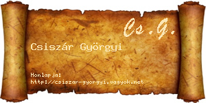 Csiszár Györgyi névjegykártya